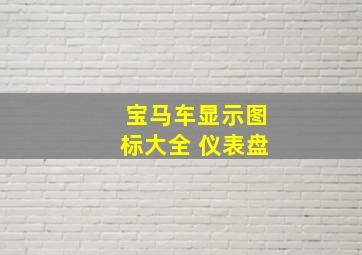 宝马车显示图标大全 仪表盘